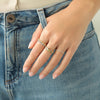 Anillo Stellar Kiwi Oro Amarillo 14K con Zafiros y Diamantes.