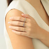 Anillo Stellar Lavanda Oro Amarillo 14K con Zafiro y Diamante.