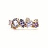 Anillo Stellar Lavanda Oro Amarillo 14K con Zafiro y Diamante.