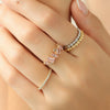Anillo Stellar Rosetta Oro Amarillo 14K con Zafiros y Diamantes.