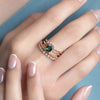 Anillo Valeria Oro Amarillo 14K con Turmalina Verde Octagón.