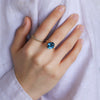 Anillo 'Valeria XL' Oro 14K con Topacio London Blue Oval.