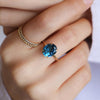 Anillo 'Valeria XL' Oro 14K con Topacio London Blue Oval.