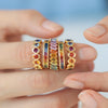 Anillo Prismelia Oro Amarillo 18K con Zafiros.