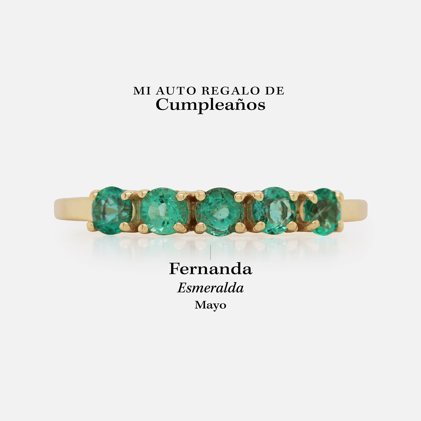 Anillo Iris Oro Amarillo 14K y Esmeraldas.