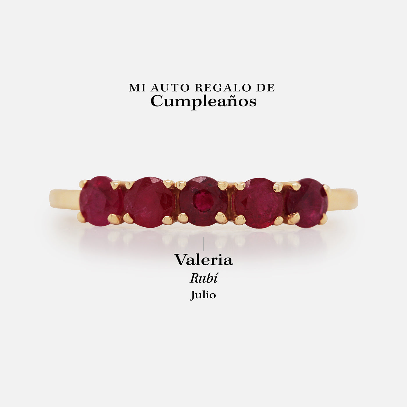 Anillo Iris Oro Amarillo 14K y Rubíes.