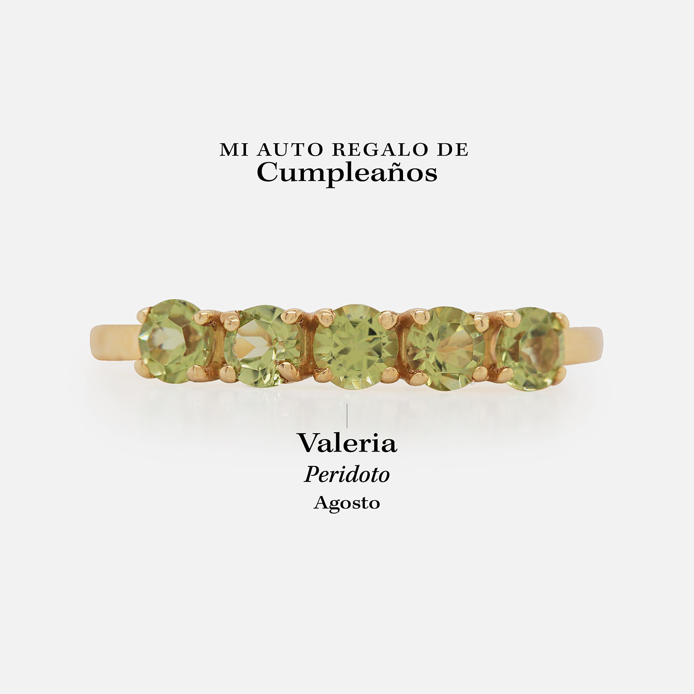 Anillo Iris Oro Amarillo 14K y Peridotos.