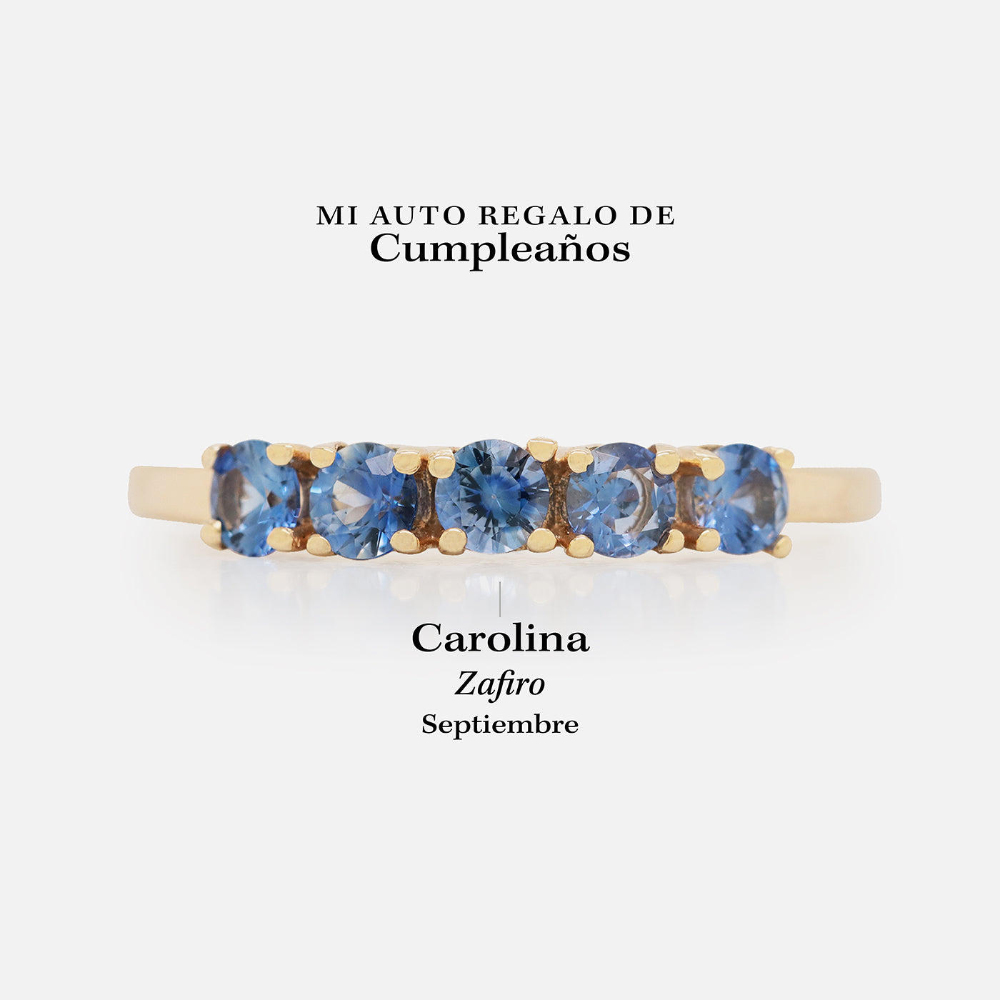 Anillo Iris Oro Amarillo 14K y Zafiros.