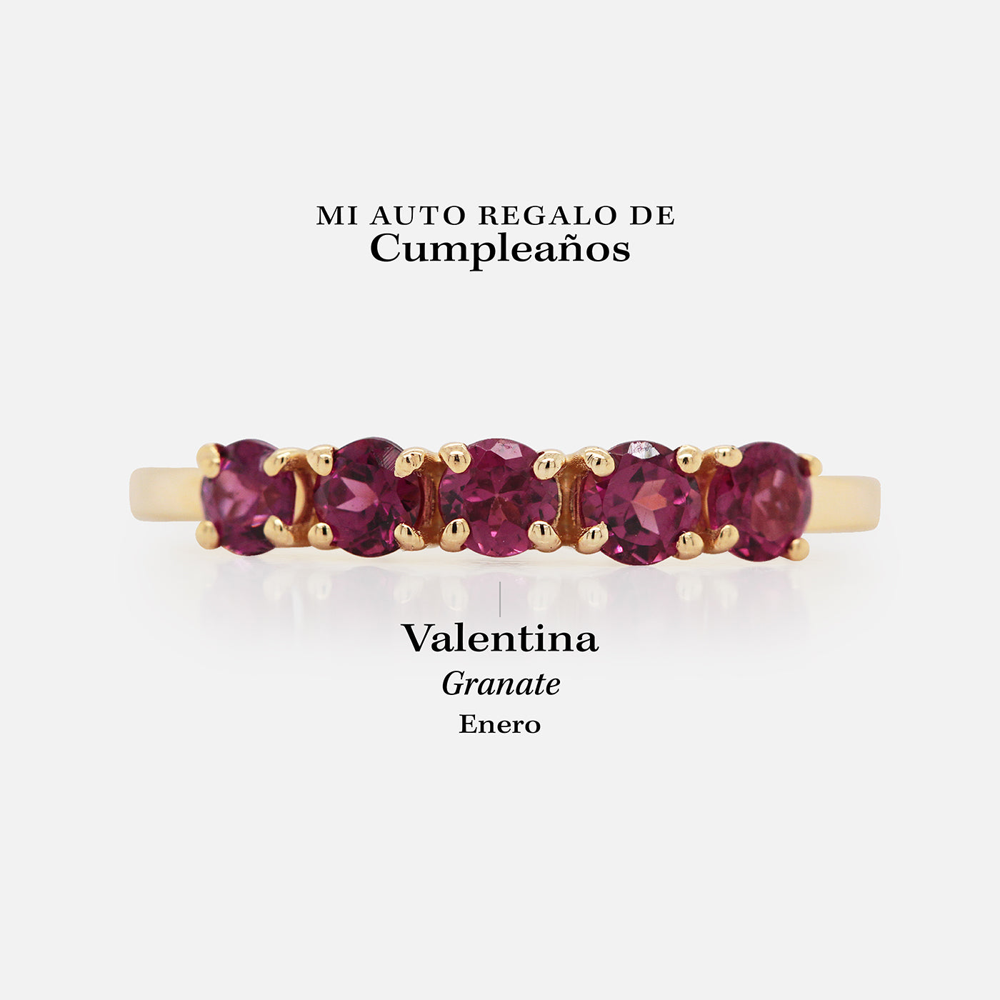 Anillo Iris Oro Amarillo 14K y Granates.