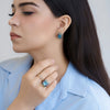 Anillo Botanical Armida Blue Oro Amarillo 18K Topacio, Iolitas y Diamantes.