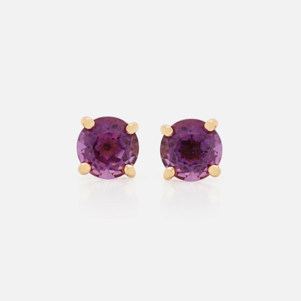 Aretes Birthstone Oro Amarillo 14K con Piedras Naturales.