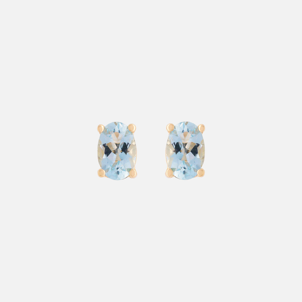 Aretes Noa Oro Amarillo 14K y Piedras Naturales.