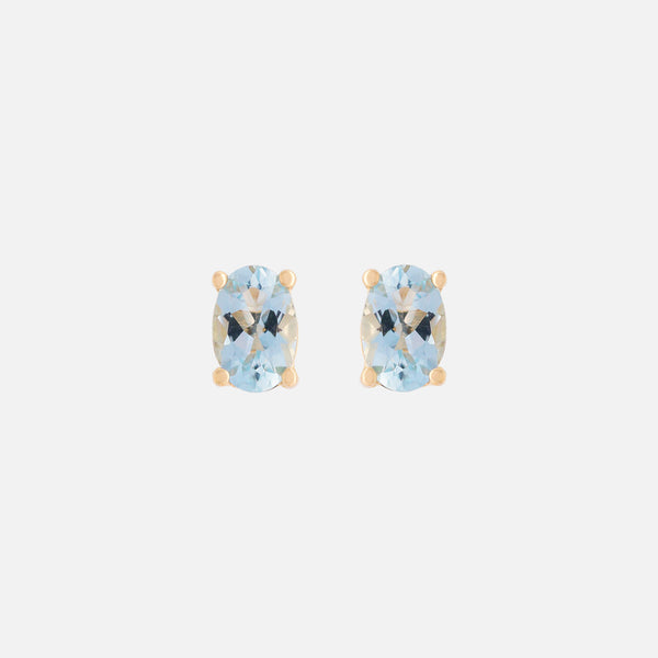 Aretes Noa Oro Amarillo 14K y Piedras Naturales.