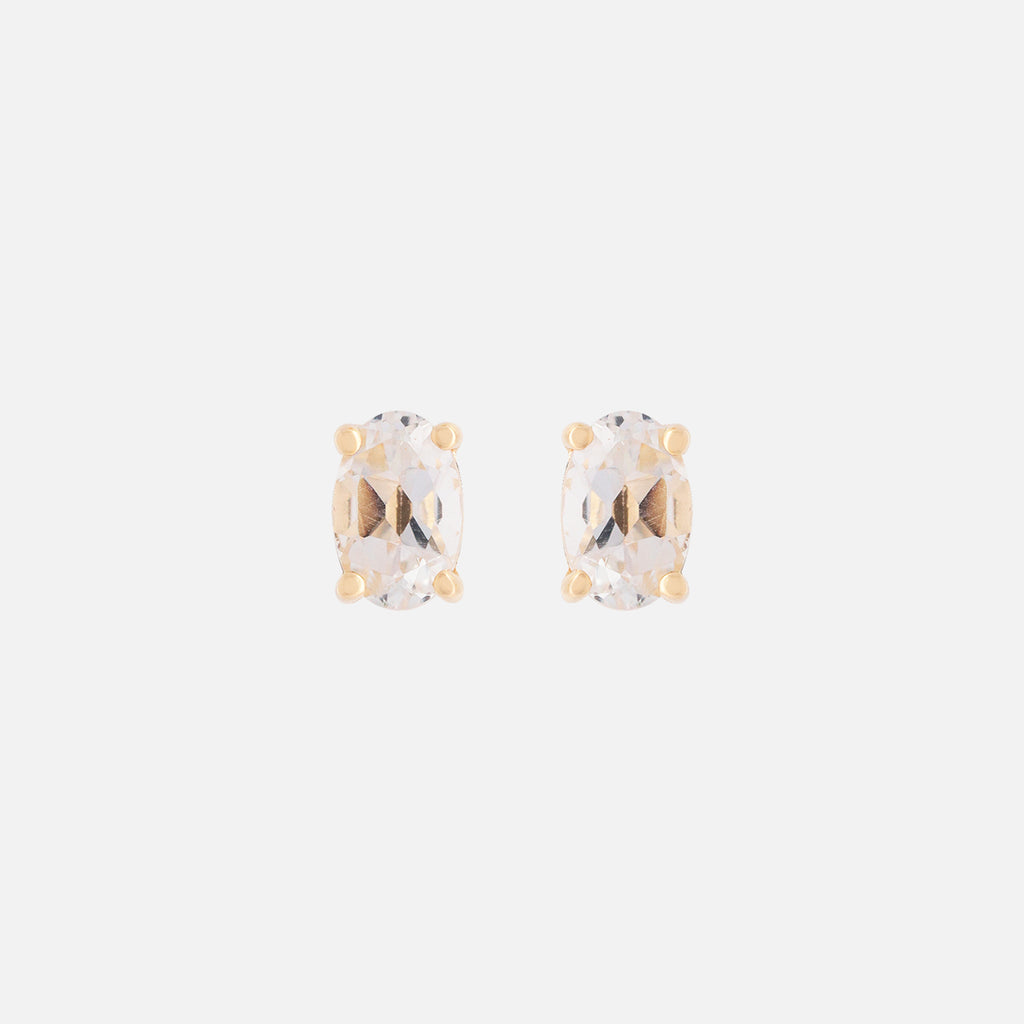 Aretes Noa Oro Amarillo 14K y Piedras Naturales.