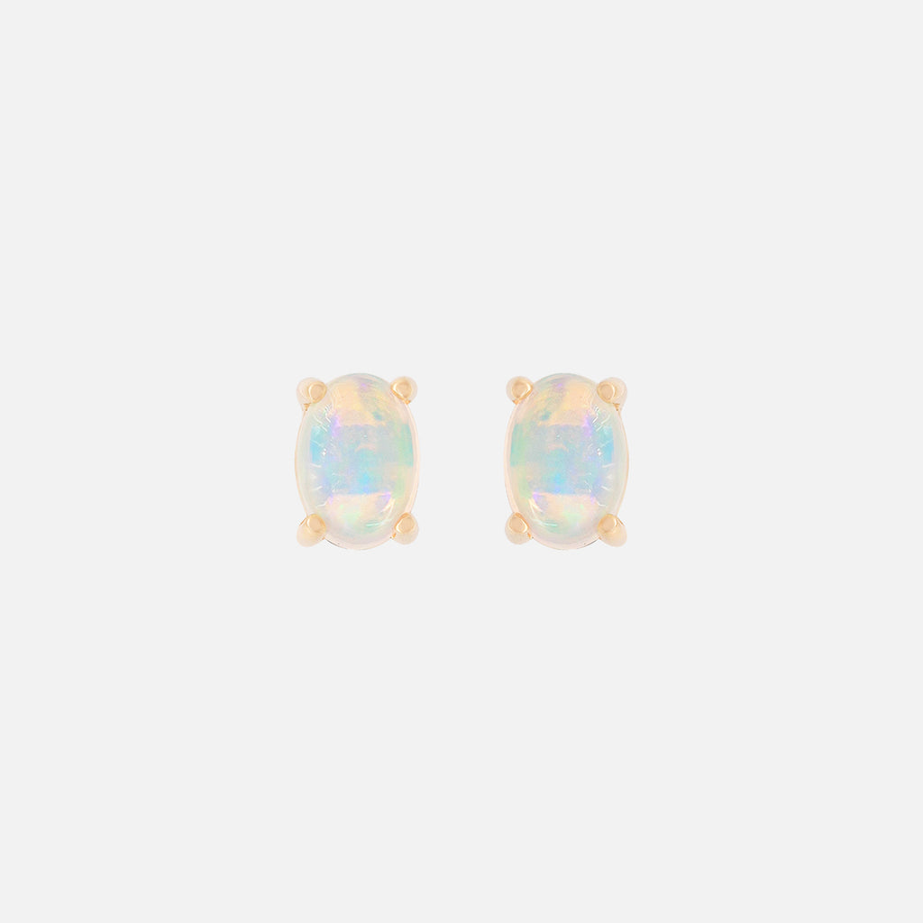 Aretes Noa Oro Amarillo 14K y Piedras Naturales.