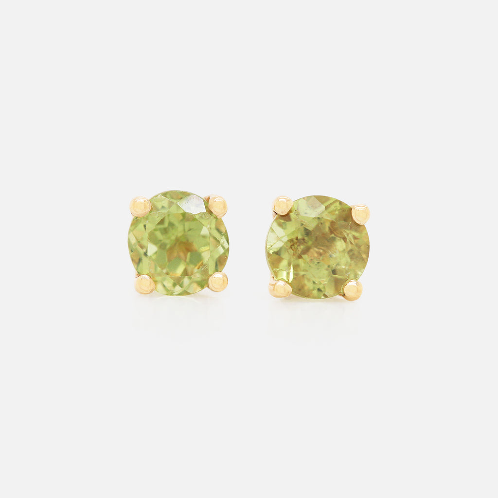 Aretes Birthstone Oro Amarillo 14K con Piedras Naturales.