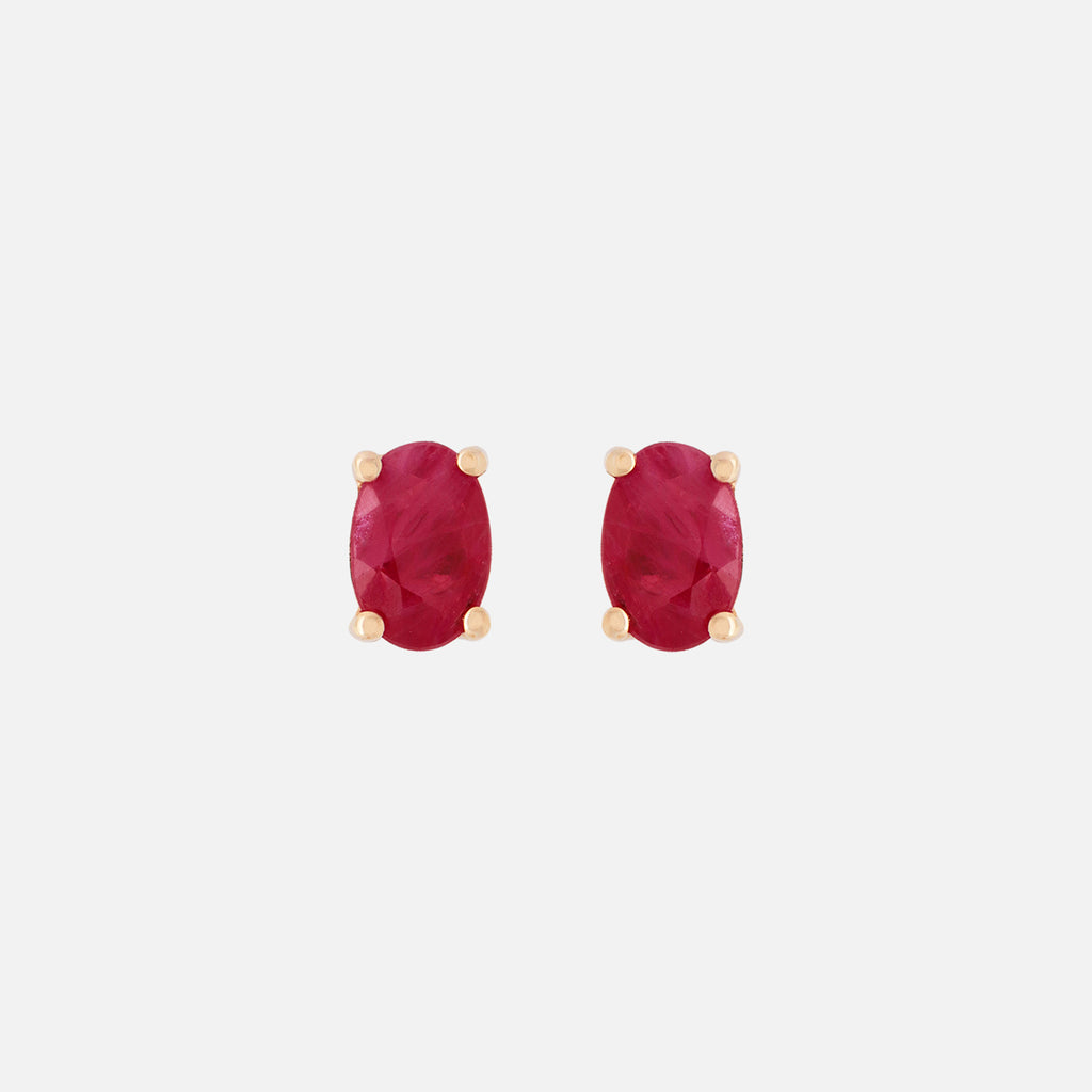 Aretes Noa Oro Amarillo 14K y Piedras Naturales.
