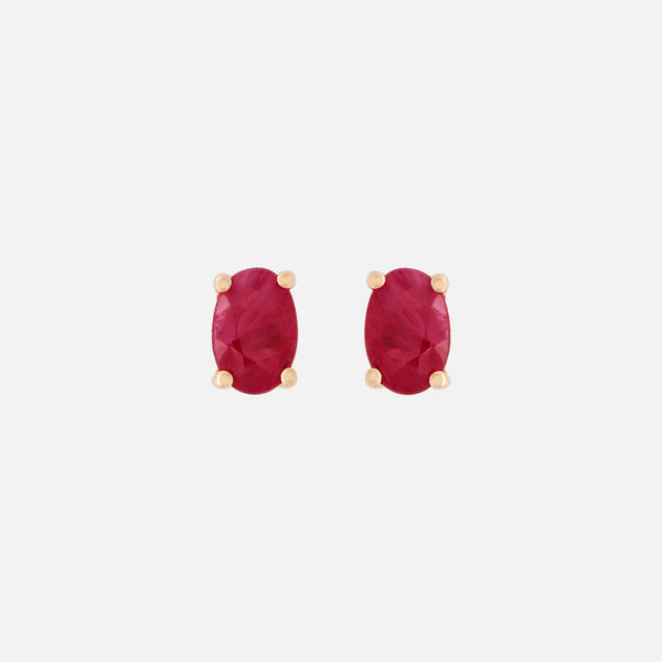 Aretes Noa Oro Amarillo 14K y Piedras Naturales.