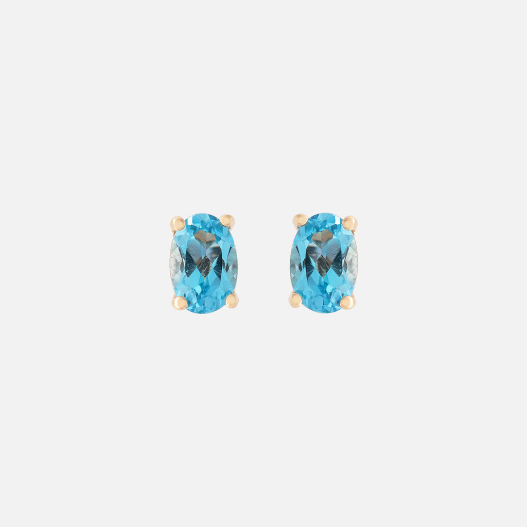 Aretes Noa Oro Amarillo 14K y Piedras Naturales.