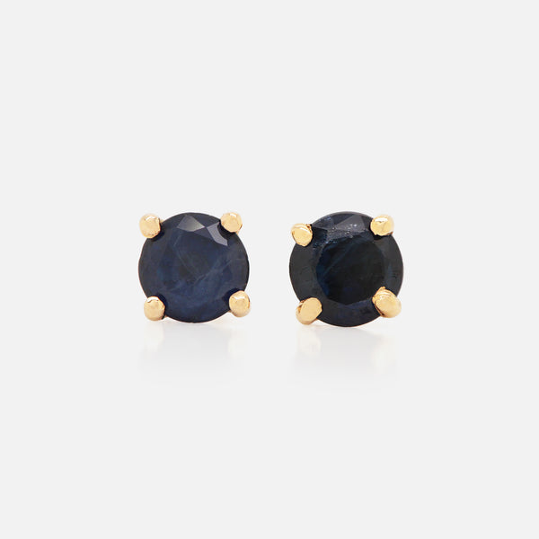Aretes Birthstone Oro Amarillo 14K con Piedras Naturales.