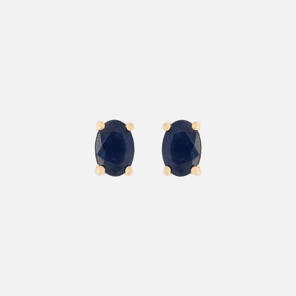 Aretes Noa Oro Amarillo 14K y Piedras Naturales.