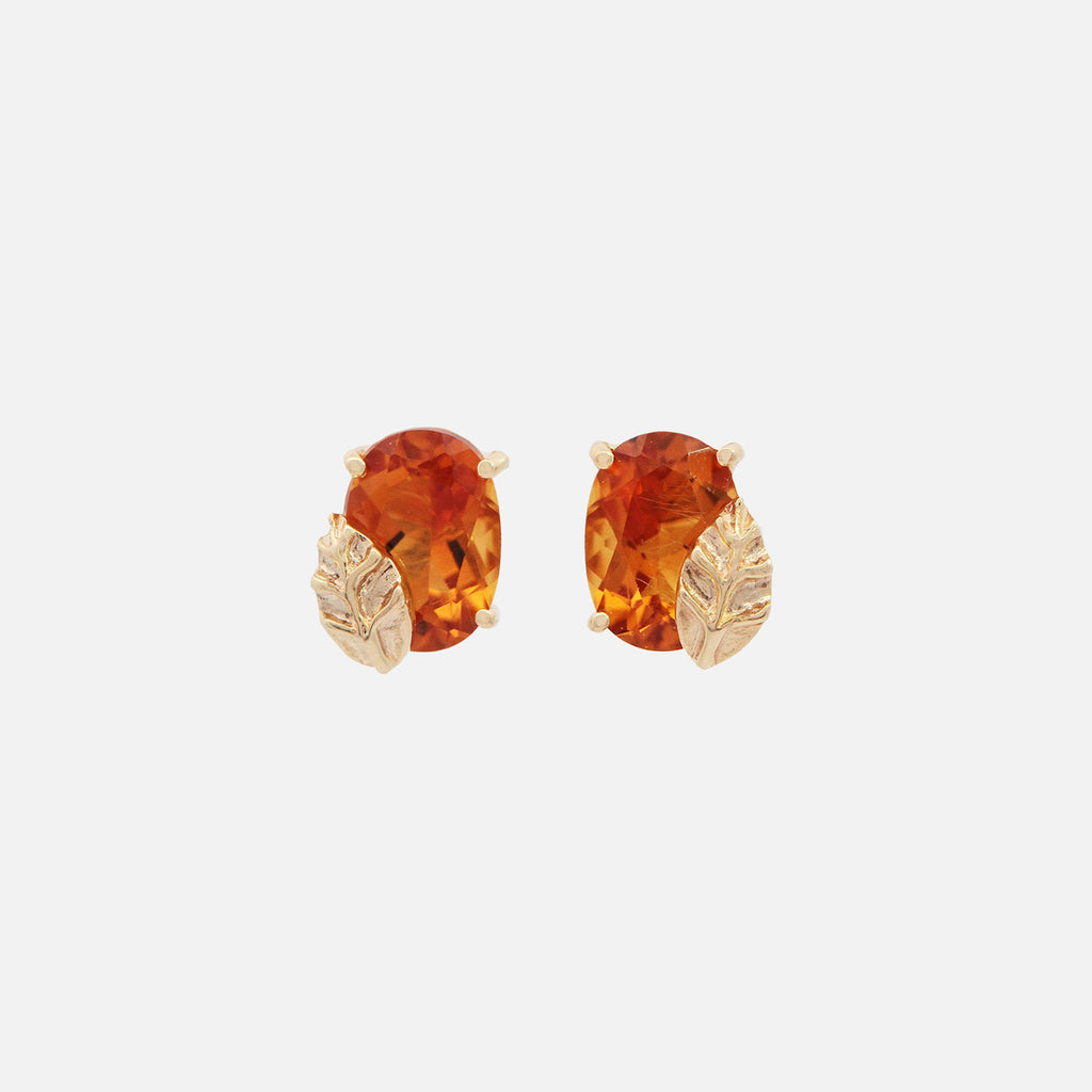Aretes Botanical Oro Amarillo 14K con Piedras Naturales.