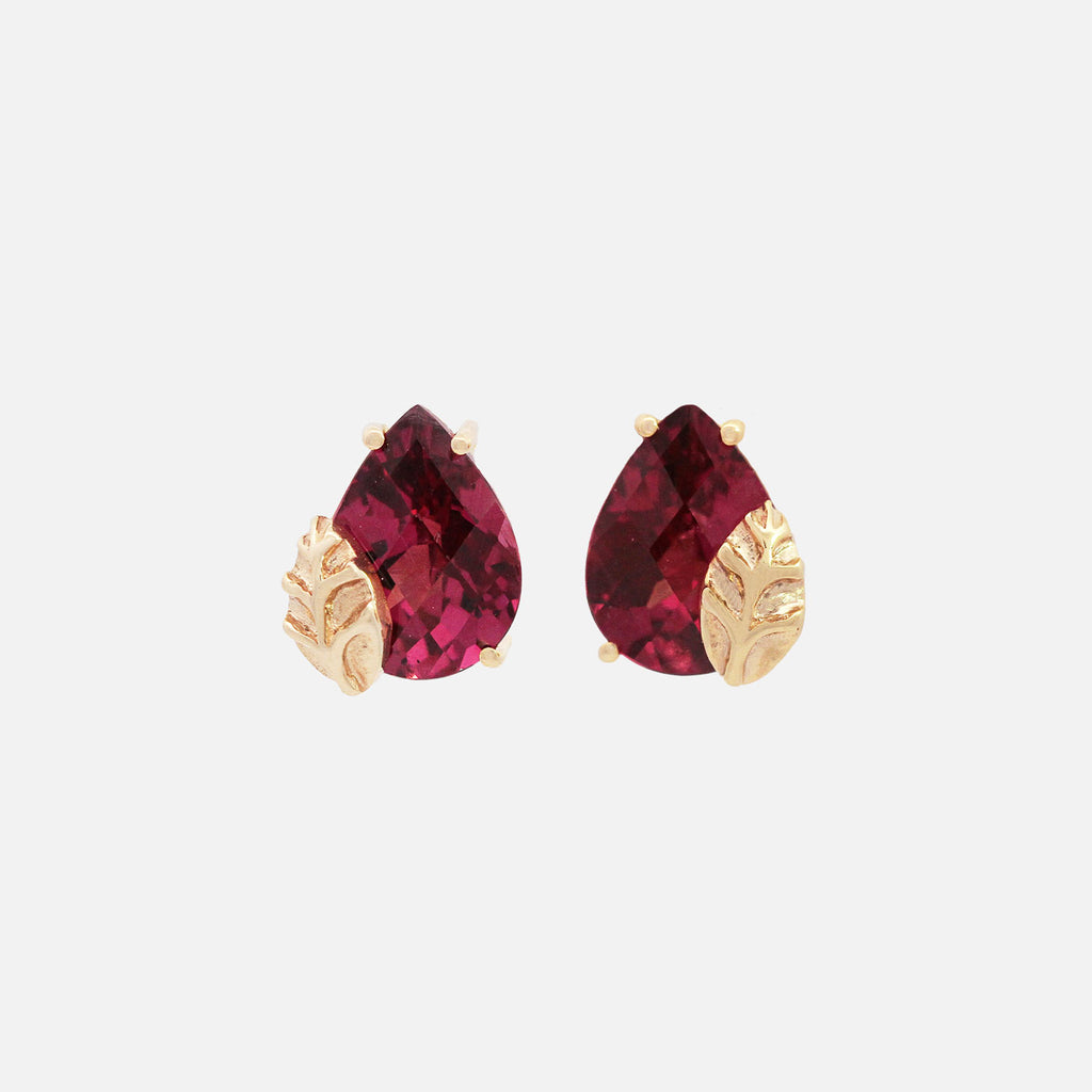 Aretes Botanical Oro Amarillo 14K con Piedras Naturales.