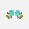 Aretes Botanical Lily Green Ópalos Australianos, Turmalinas, Peridotos, Zafiros y Diamantes-1