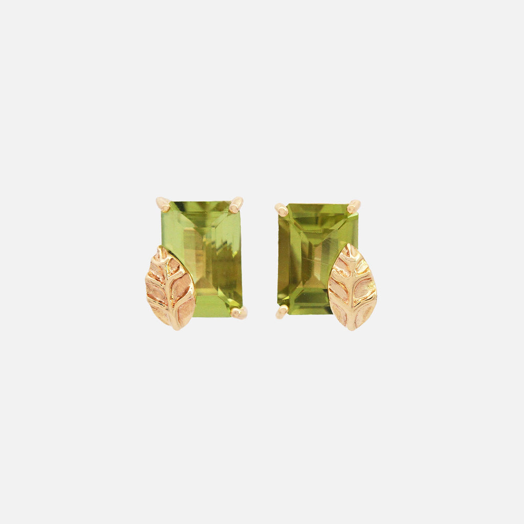 Aretes Botanical Oro Amarillo 14K con Piedras Naturales.
