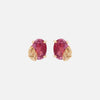 Aretes Botanical Oro Amarillo 14K con Piedras Naturales.