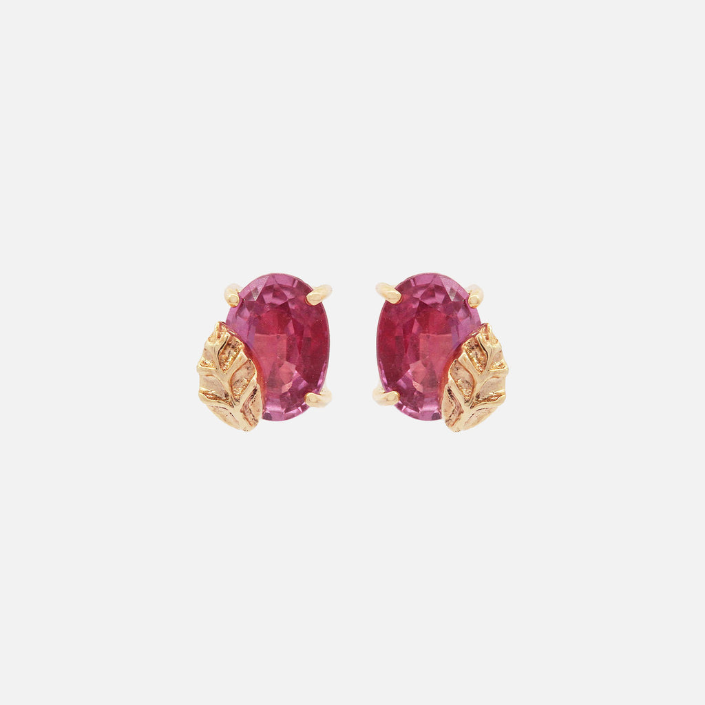 Aretes Botanical Oro Amarillo 14K con Piedras Naturales.
