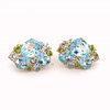 Aretes Botanical Bubbles Oro Amarillo 18K con Topacios, Peridotos, Prasiolitas y Diamantes.