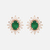 Aretes Charlotte Oro Amarillo 14K con Esmeralda Oval.