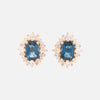 Aretes Charlotte Oro Amarillo 14K  con Topacios London Blue.