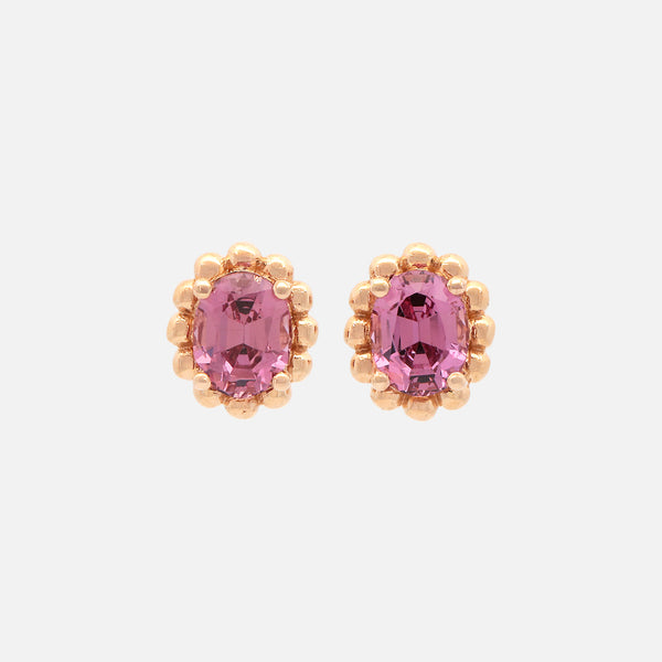 Aretes 'Elysa' con Granates Malaya Oval