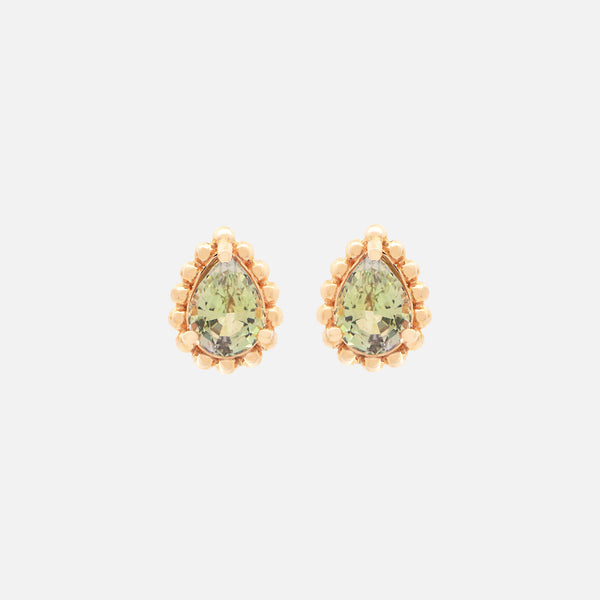Aretes Elysa Oro Amarillo 14K con Tanzanitas Unheated.