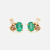 Aretes Galaxy Emerald Oro Amarillo 14K con Esmeraldas y Diamantes.