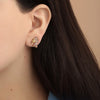 Aretes Galaxy Sunset Oro Amarillo 14K con Zafiros, Topacios Imperial y Diamantes.