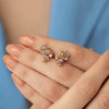 Aretes Galaxy Sunset Oro Amarillo 14K con Zafiros, Topacios Imperial y Diamantes.