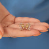 Aretes Galaxy Sunset Oro Amarillo 14K con Zafiros, Topacios Imperial y Diamantes.