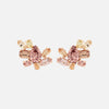 Aretes Galaxy Peach Oro Amarillo 14K con Zircones, Zafiros y Diamantes.