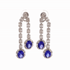 Aretes Gardenia Oro Blanco 18K con Tanzanita y Diamantes.
