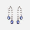 Aretes Gardenia Oro Blanco 18K con Tanzanita y Diamantes.