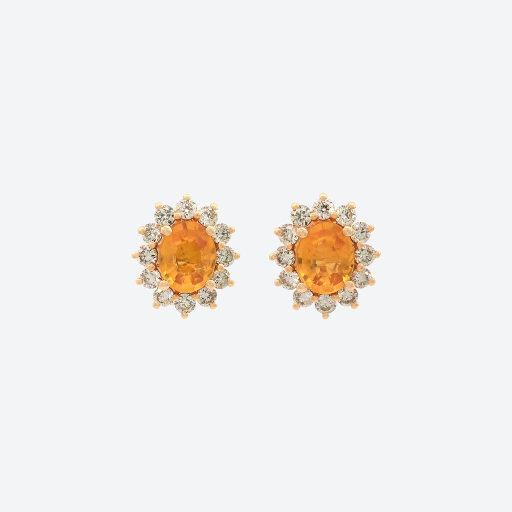 Aretes Imperio Mini Oro Amarillo 18K con Zafiro Amarillo.