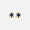 Aretes Imperio mini Oro Amarillo 18K con Diamantes y Zafiros.