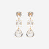 Aretes Ivory Plata .925 con Chapa de Oro de 14K con Cuarzos Cristal.