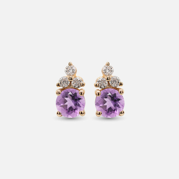 Aretes Lumeria Oro Amarillo 14K con Piedras Naturales y Diamantes.