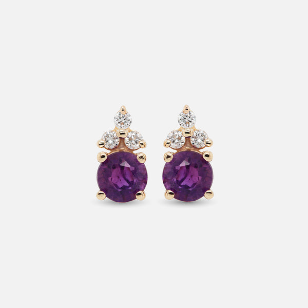Aretes Lumeria Oro Amarillo 14K con Piedras Naturales y Diamantes.