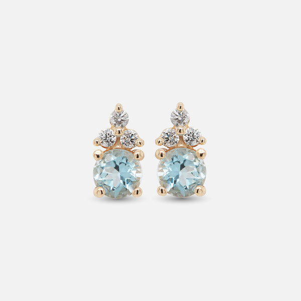 Aretes Lumeria Oro Amarillo 14K con Piedras Naturales y Diamantes.