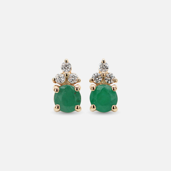 Aretes Lumeria Oro Amarillo 14K con Piedras Naturales y Diamantes.